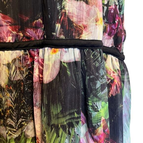 Lane Bryant 24 Plus Maxi Dress Lined Strappy Bodice Floral Tropical Cruise Fairy - Picture 13 of 16